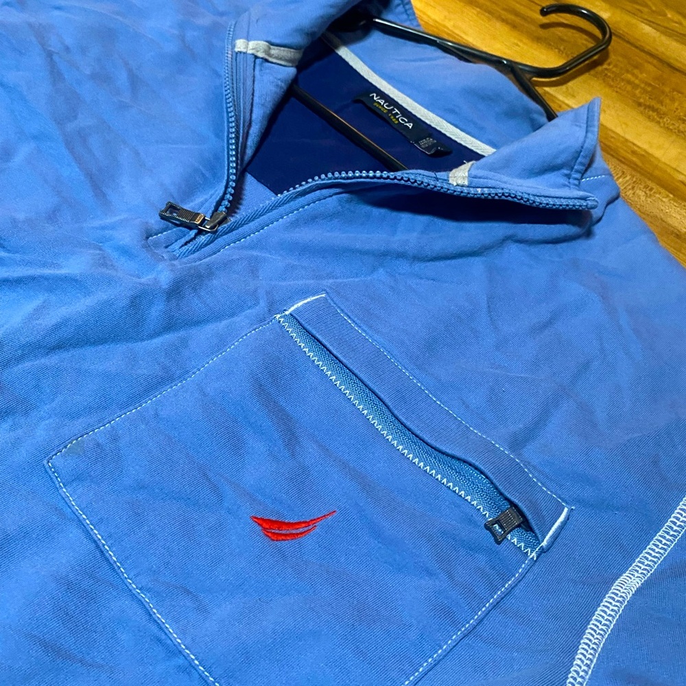 Nautica Light Blue Quarterzip Sweater